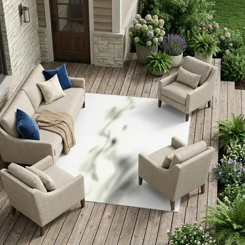 Black And Graphite Abstract Washable Indoor Outdoor Area Rug Photo 1