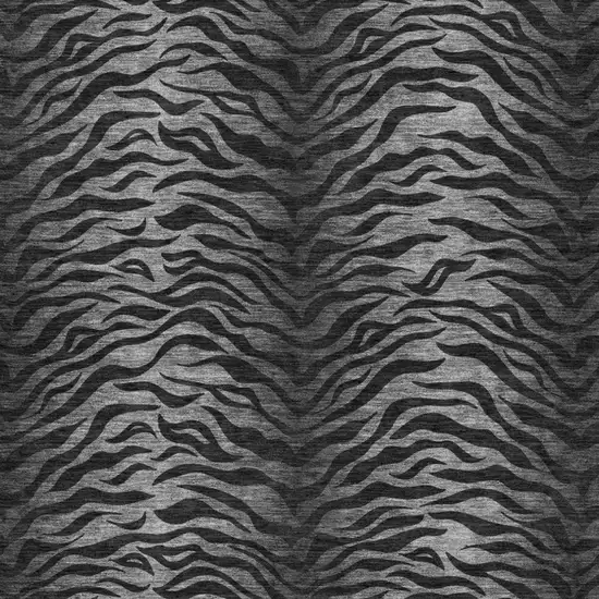 Black And Graphite Animal Print Washable Indoor Outdoor Area Rug Photo 3