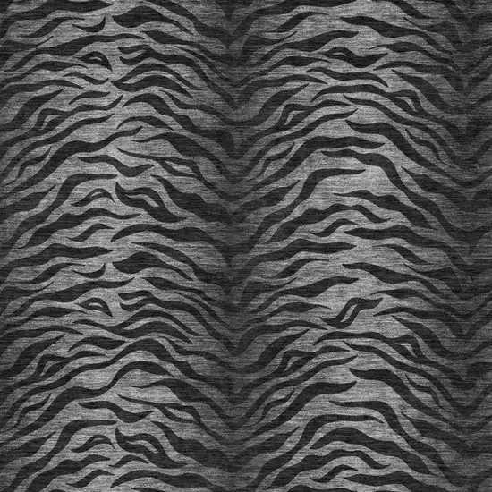 Black And Graphite Animal Print Washable Indoor Outdoor Area Rug Photo 2