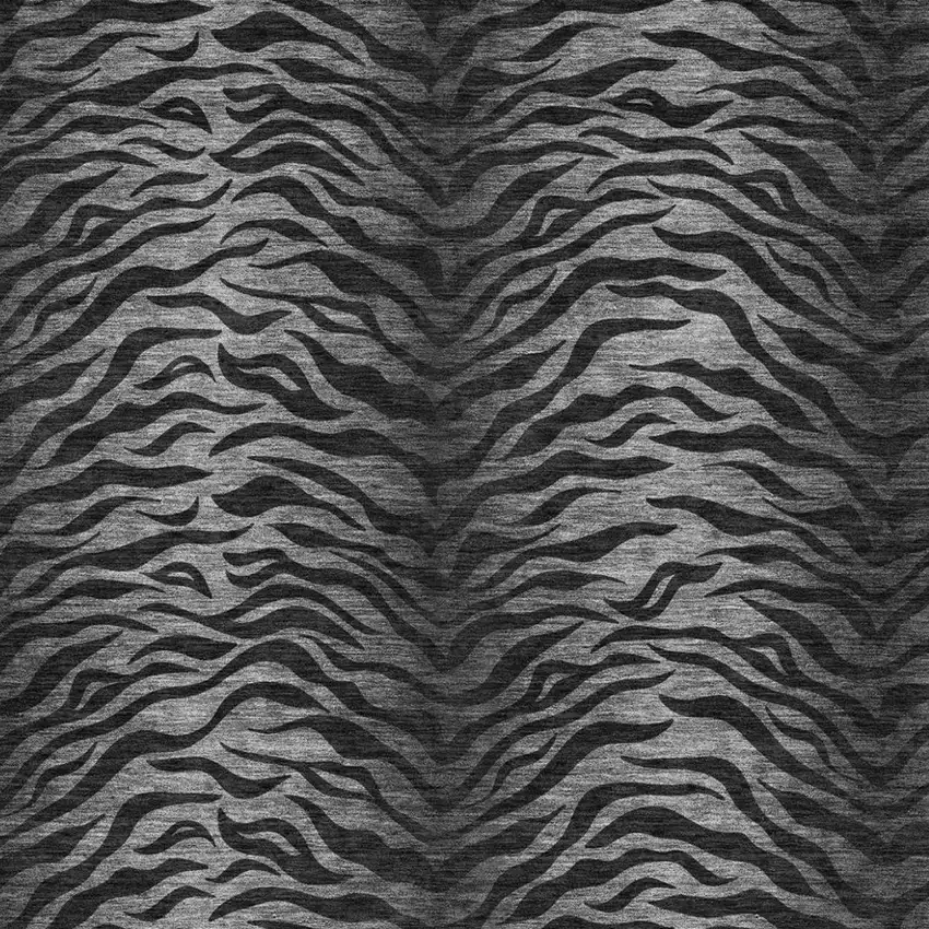 Black And Graphite Animal Print Washable Indoor Outdoor Area Rug Photo 2