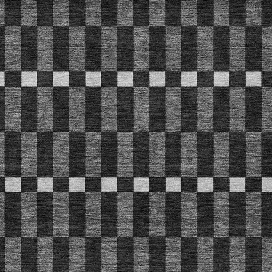 Black And Graphite Geometric Washable Indoor Outdoor Area Rug Photo 2