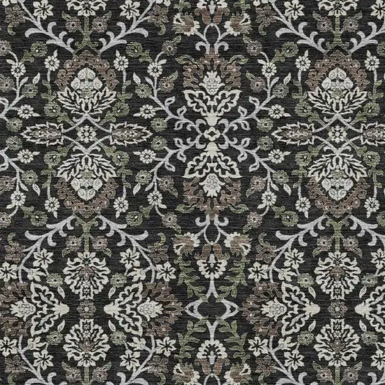 Black And Graphite Geometric Washable Indoor Outdoor Area Rug Photo 2