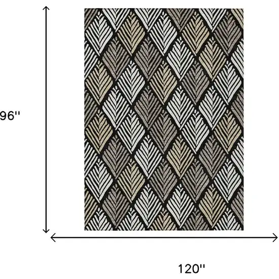 Black And Graphite Geometric Washable Indoor Outdoor Area Rug Photo 5
