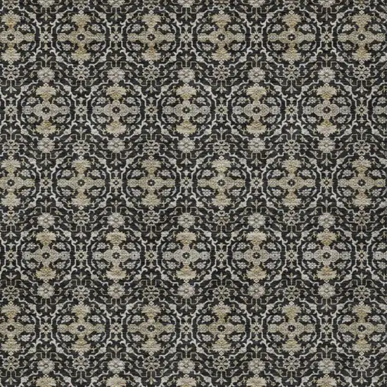 Black And Graphite Oriental Washable Indoor Outdoor Area Rug Photo 2