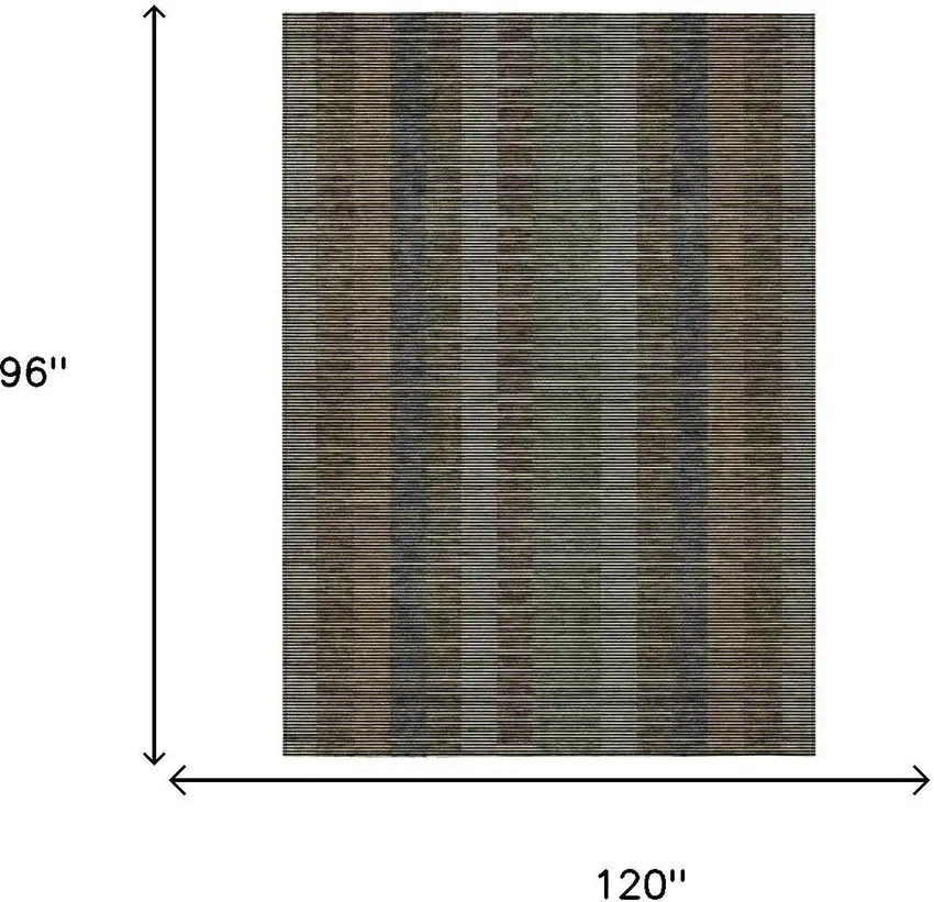 Black And Graphite Striped Washable Indoor Outdoor Area Rug Photo 5