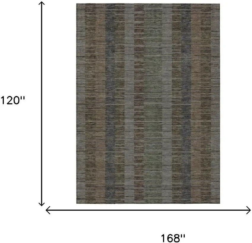 Black And Graphite Striped Washable Indoor Outdoor Area Rug Photo 5