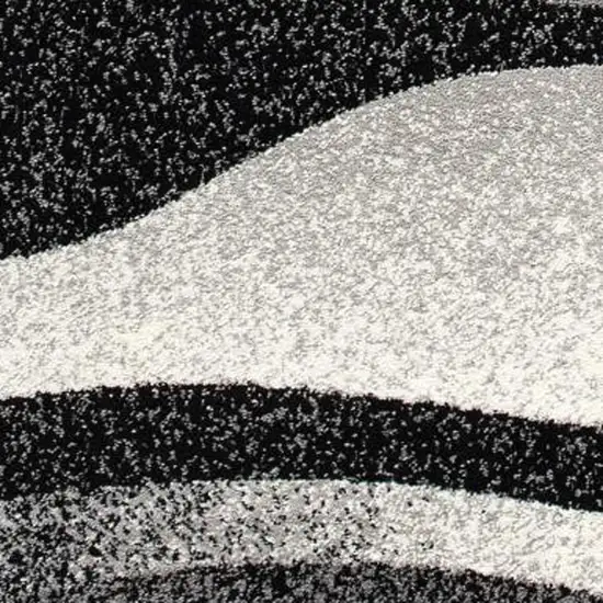 Black And Gray Abstract Area Rug Photo 4