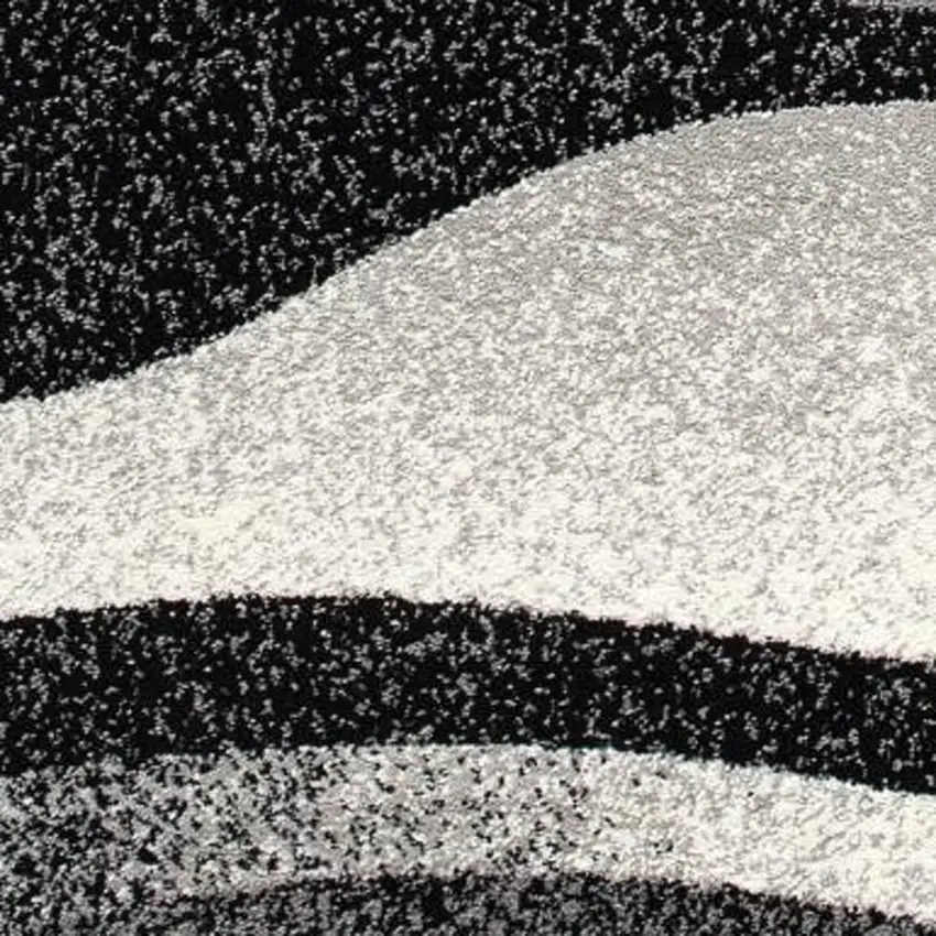 Black And Gray Abstract Area Rug Photo 4