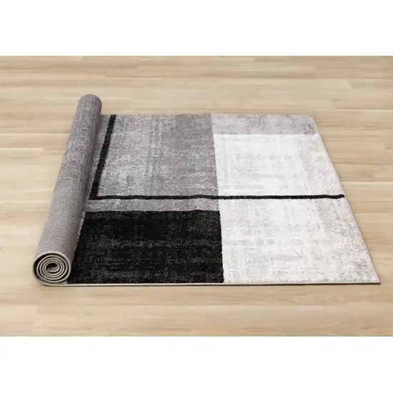 Black And Gray Abstract Area Rug Photo 9