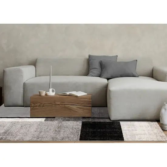 Black And Gray Abstract Area Rug Photo 5