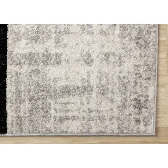 Black And Gray Abstract Area Rug Photo 7
