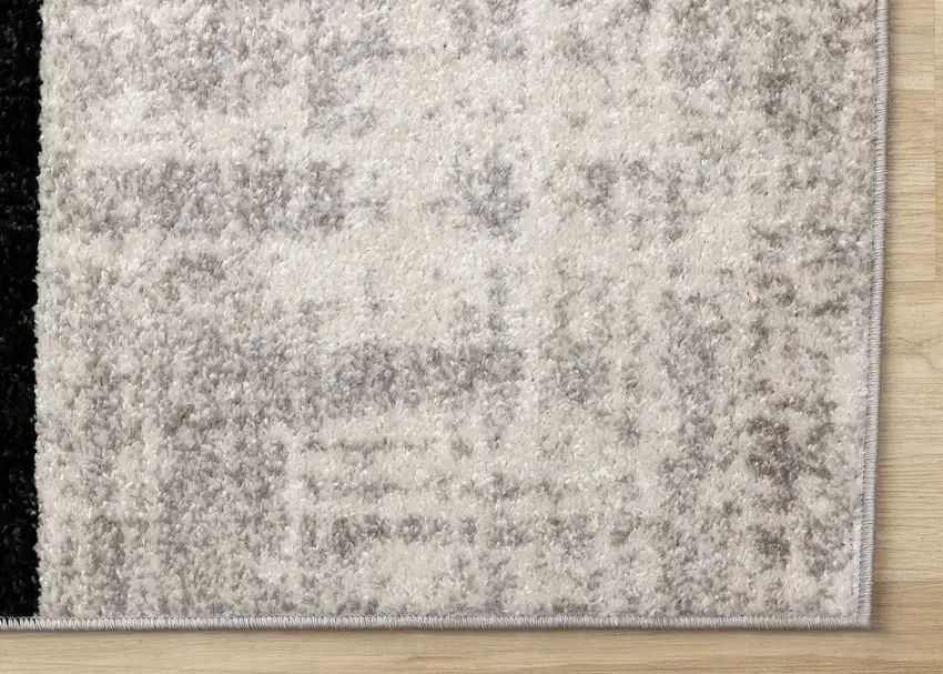 Black And Gray Abstract Area Rug Photo 7