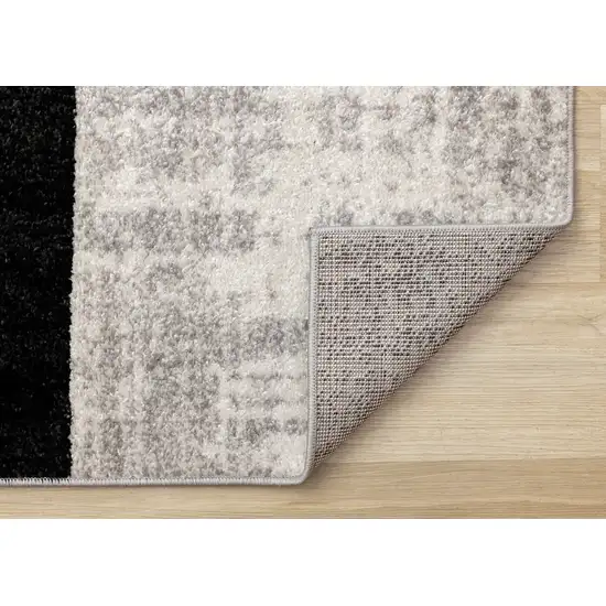 Black And Gray Abstract Area Rug Photo 8