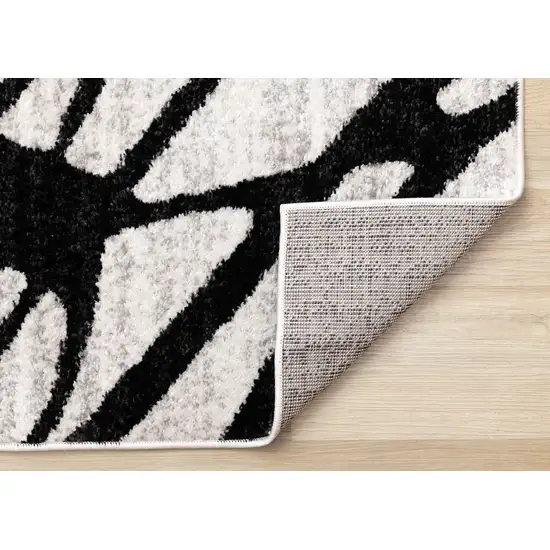 Black And Gray Abstract Area Rug Photo 7