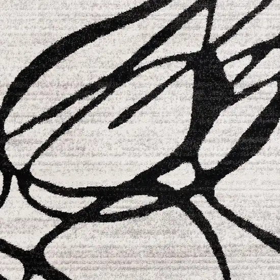 Black And Gray Abstract Area Rug Photo 3