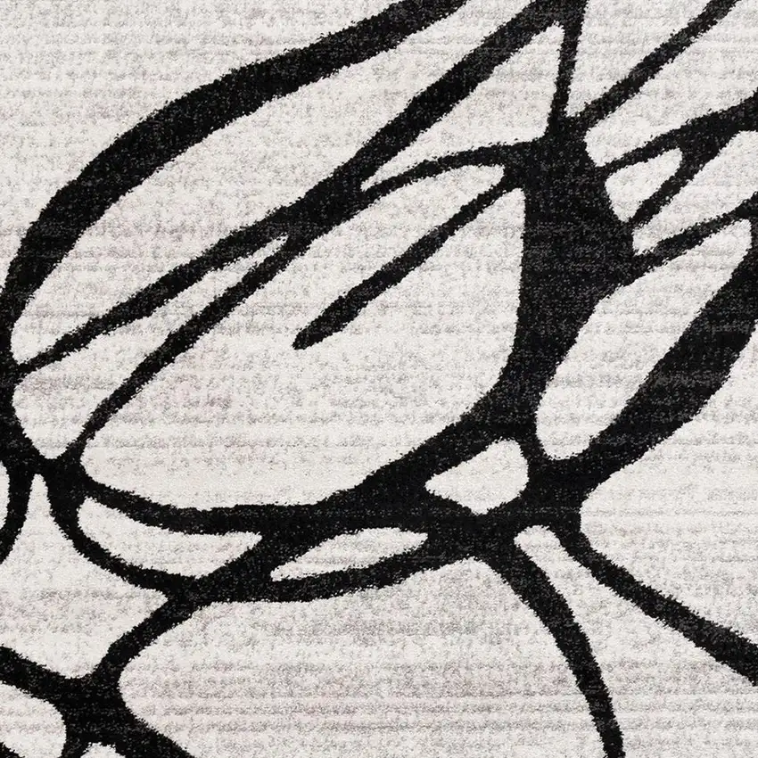 Black And Gray Abstract Area Rug Photo 3