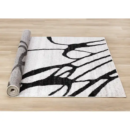 Black And Gray Abstract Area Rug Photo 8
