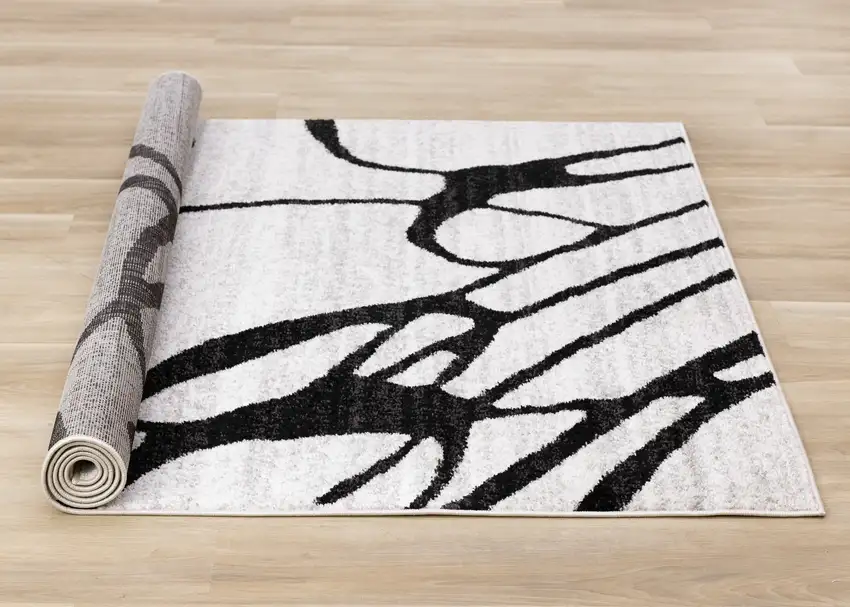 Black And Gray Abstract Area Rug Photo 8