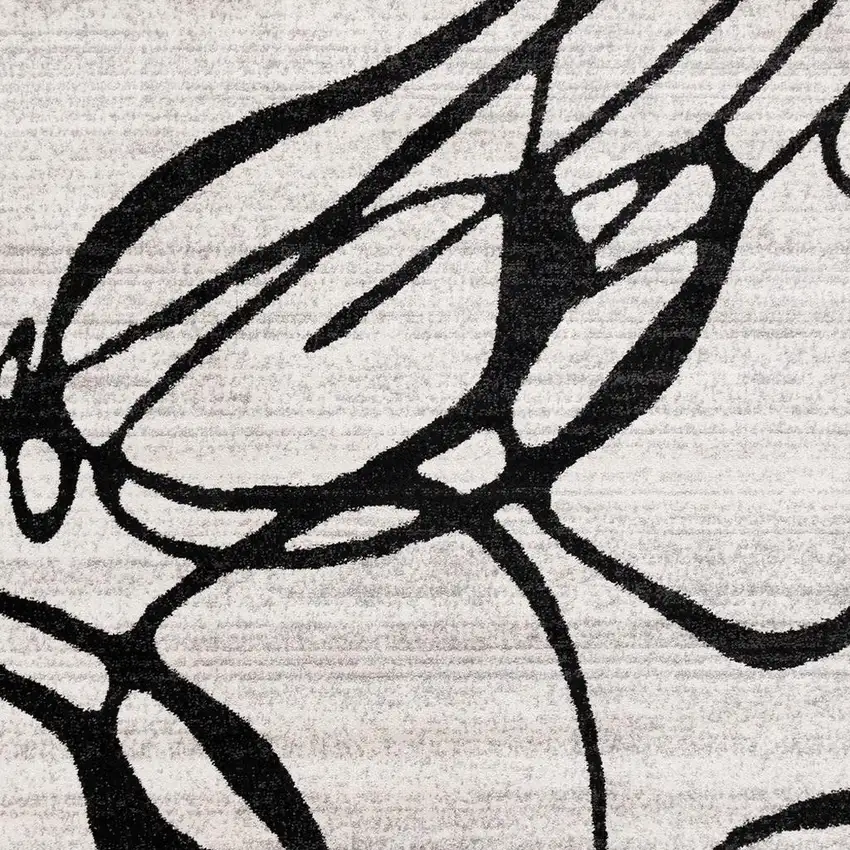 Black And Gray Abstract Area Rug Photo 4
