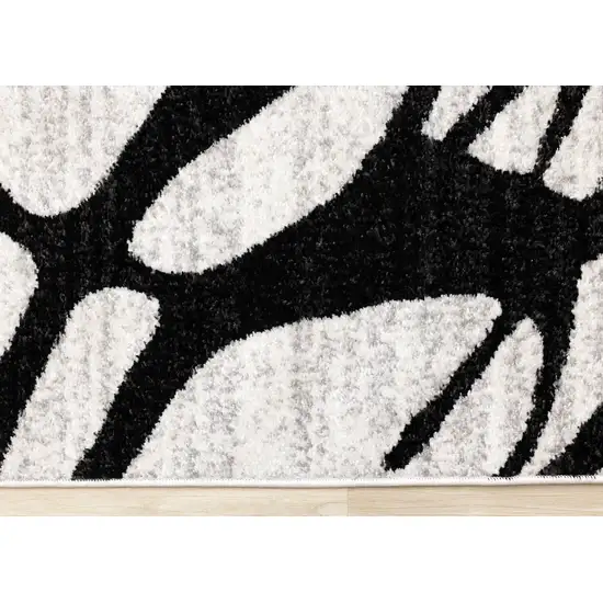 Black And Gray Abstract Area Rug Photo 9