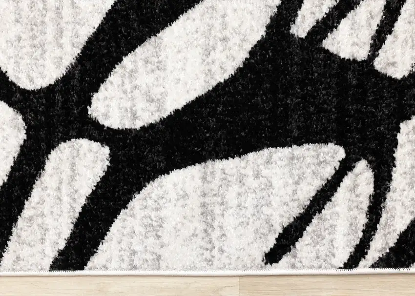 Black And Gray Abstract Area Rug Photo 9