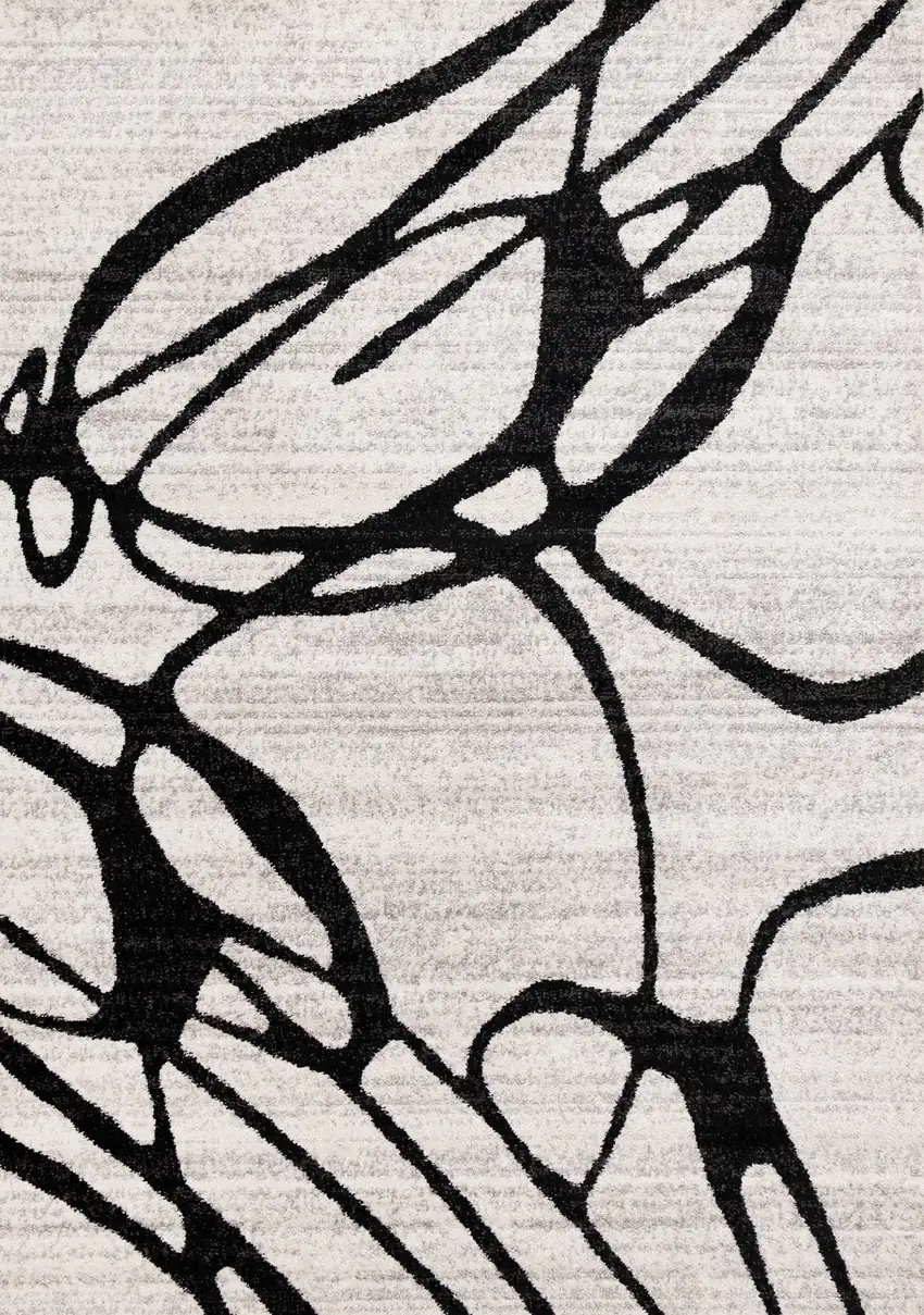 Black And Gray Abstract Area Rug Photo 2