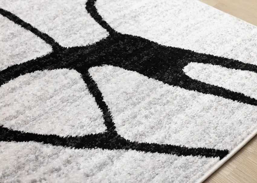 Black And Gray Abstract Area Rug Photo 7