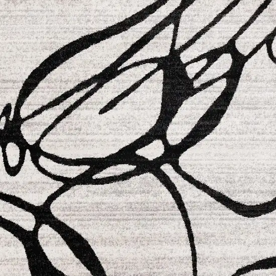 Black And Gray Abstract Area Rug Photo 4