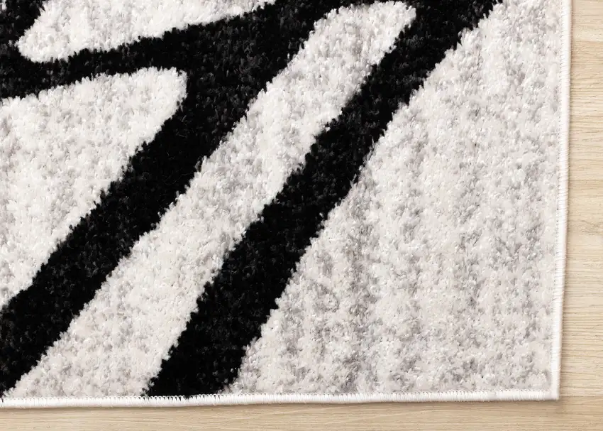 Black And Gray Abstract Area Rug Photo 8