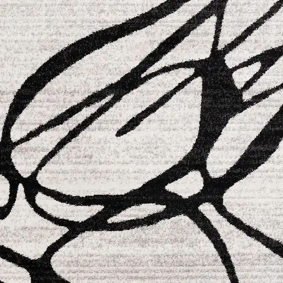 Black And Gray Abstract Area Rug Photo 3