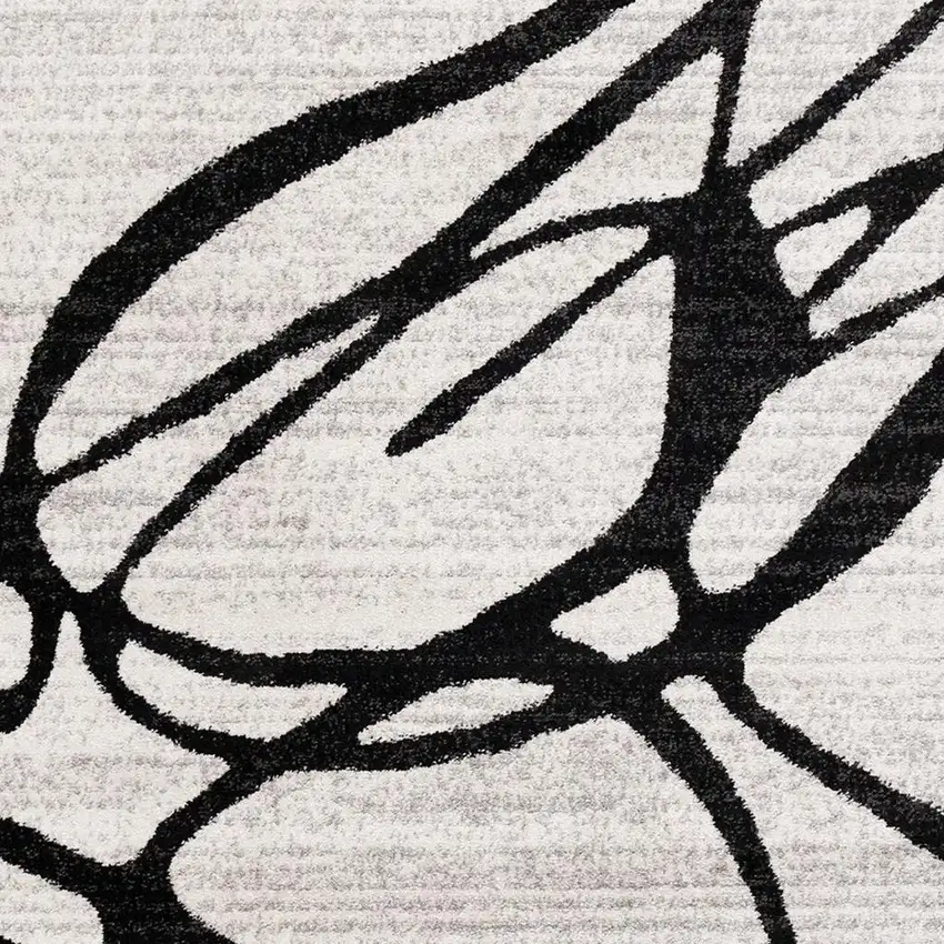 Black And Gray Abstract Area Rug Photo 3