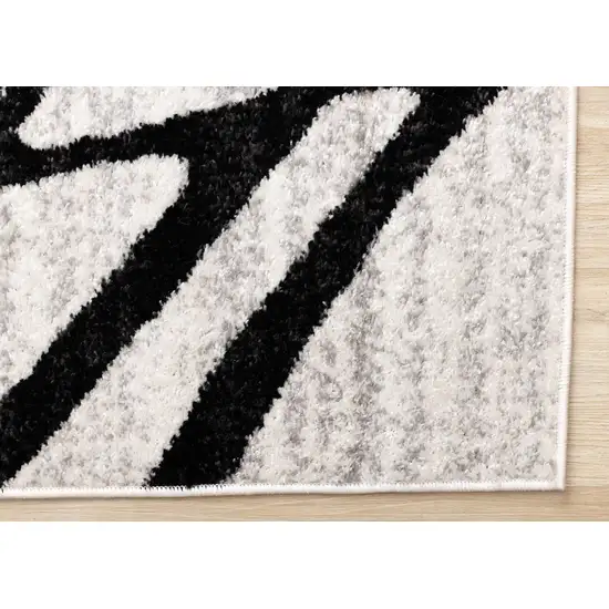 Black And Gray Abstract Area Rug Photo 8