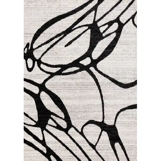 Black And Gray Abstract Area Rug Photo 2