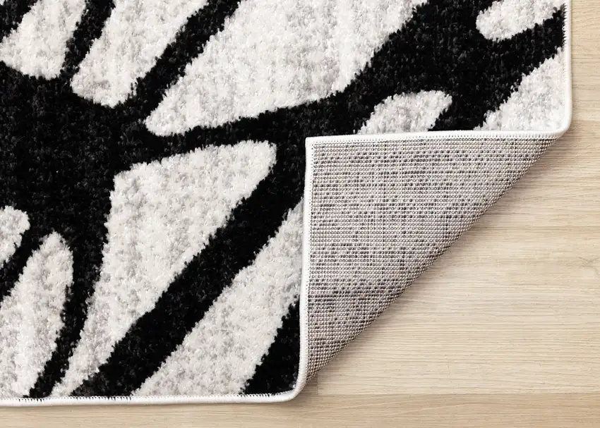 Black And Gray Abstract Area Rug Photo 9