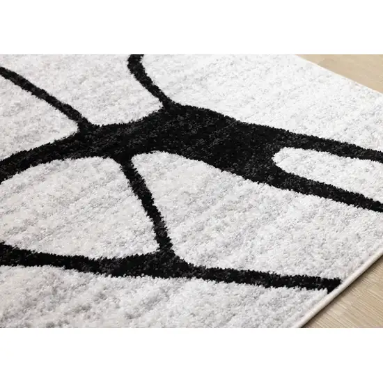 Black And Gray Abstract Area Rug Photo 7