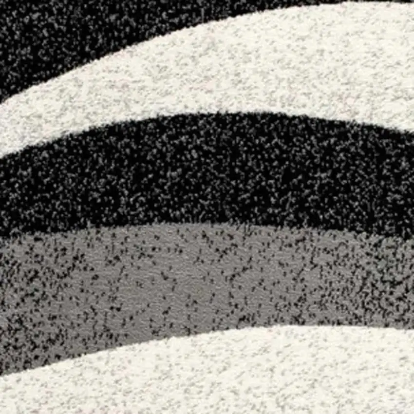 Black And Gray Abstract Runner Rug Photo 4