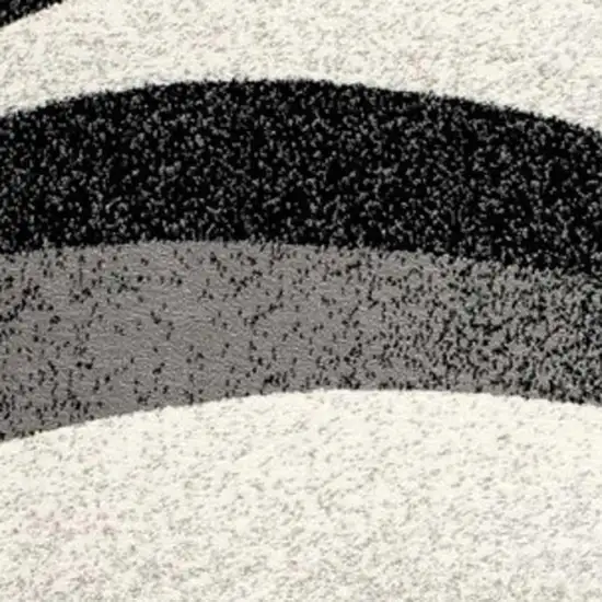 Black And Gray Abstract Runner Rug Photo 7