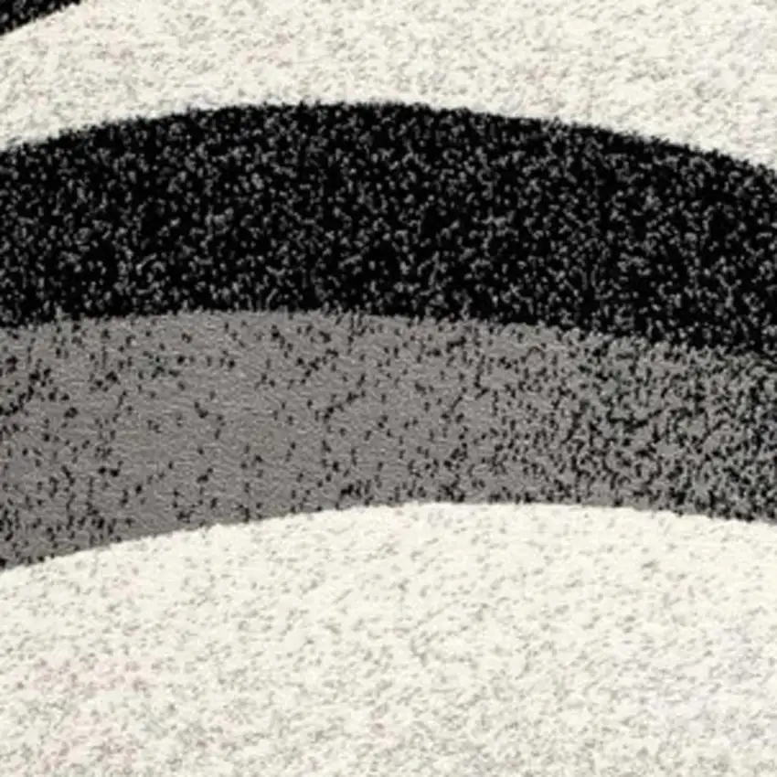 Black And Gray Abstract Runner Rug Photo 7