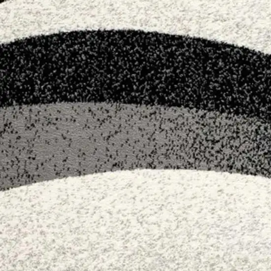 Black And Gray Abstract Runner Rug Photo 4