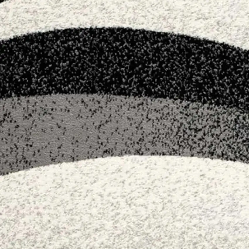 Black And Gray Abstract Runner Rug Photo 4