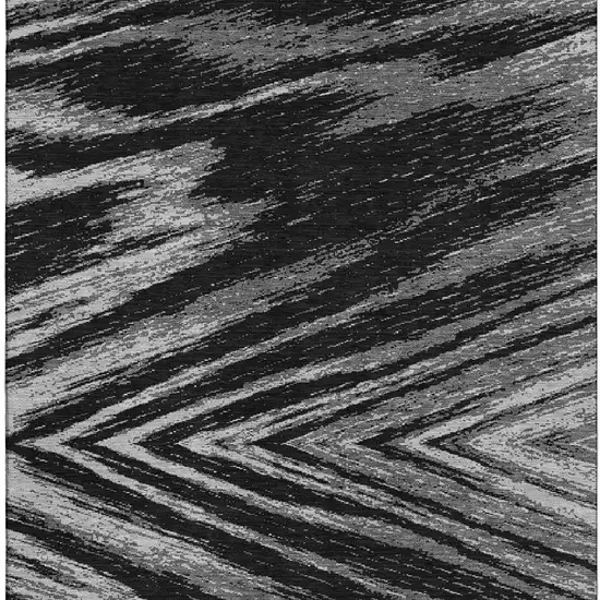 Black And Gray Abstract Washable Area Rug With UV Protection Photo 4