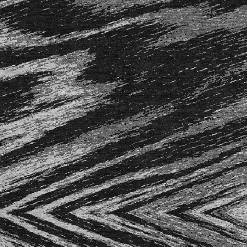 Black And Gray Abstract Washable Area Rug With UV Protection Photo 3