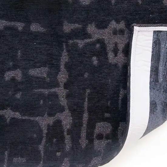 Black And Gray Abstract Washable Area Rug Photo 9