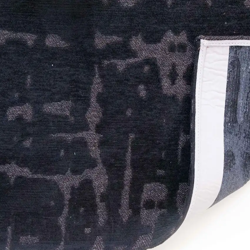 Black And Gray Abstract Washable Area Rug Photo 9