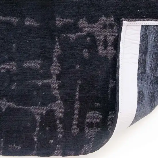 Black And Gray Abstract Washable Area Rug Photo 7