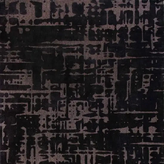 Black And Gray Abstract Washable Area Rug Photo 8