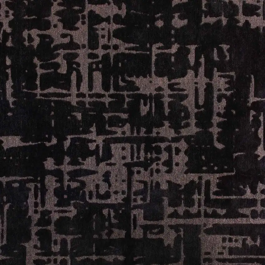 Black And Gray Abstract Washable Area Rug Photo 3