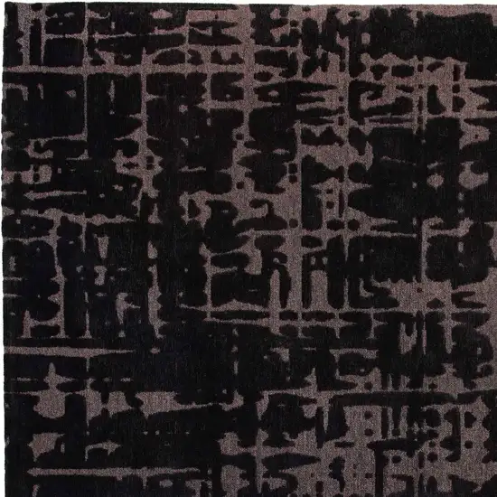 Black And Gray Abstract Washable Area Rug Photo 7