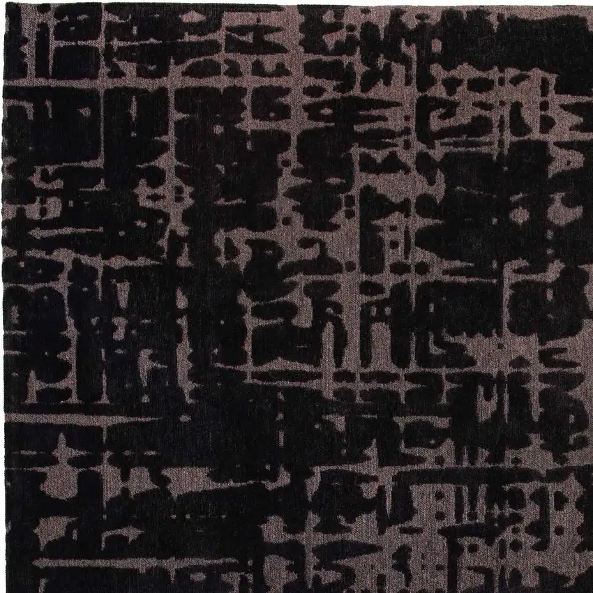 Black And Gray Abstract Washable Area Rug Photo 7