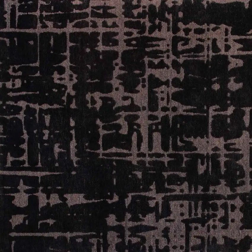 Black And Gray Abstract Washable Area Rug Photo 3